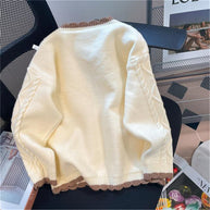 Damen Strickjacke mit Blumenmuster WW