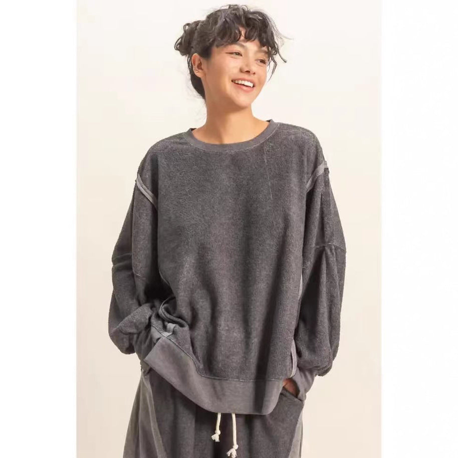 Damen Bequemer und stilvoller Oversized Pullover mit weitem Schnitt WW