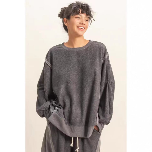 Damen Bequemer und stilvoller Oversized Pullover mit weitem Schnitt WW