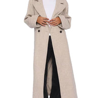 Damen Schicke Übergröße Wollmantel WW