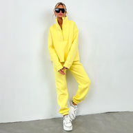 Damen Sportliche Pullover-Set mit hohem Kragen WW