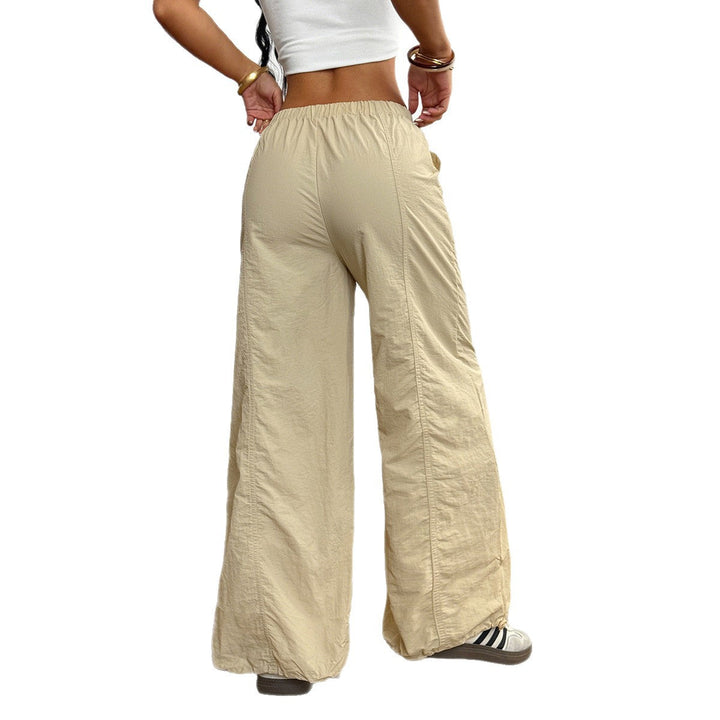 Damen Weite Leinenhose mit elastischem Bund und seitlichen Taschen W&W Mode
