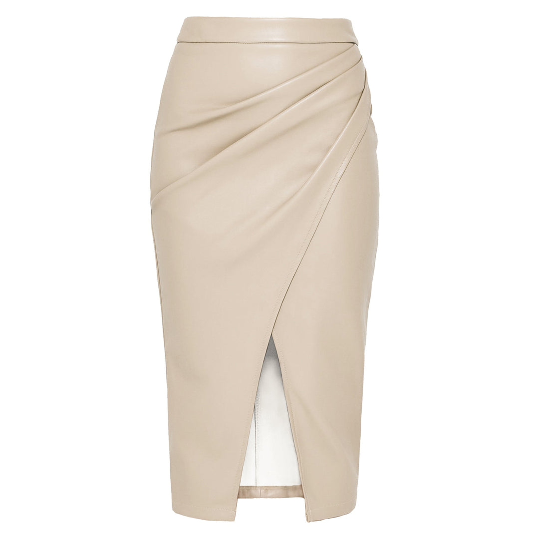 W&W Mode | Faltiger Split Pu Lederrock Für Frauen