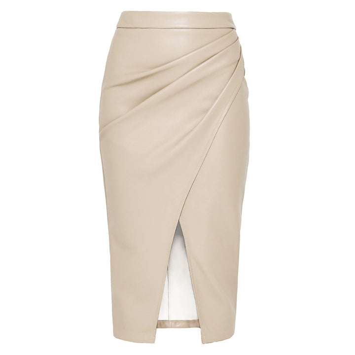 W&W Mode | Faltiger Split Pu Lederrock Für Frauen