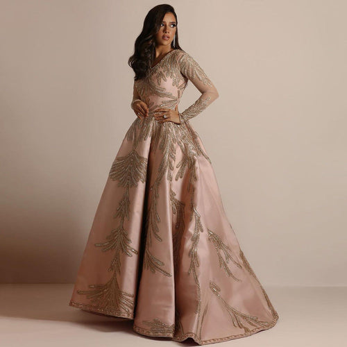 Damen Glamouröses Ballkleid mit feiner Paillettenverzierung und langem Schnitt W&W Mode