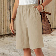 Damen lockere Sommer-Shorts mit elastischem Bund und praktischen Seitentaschen WW