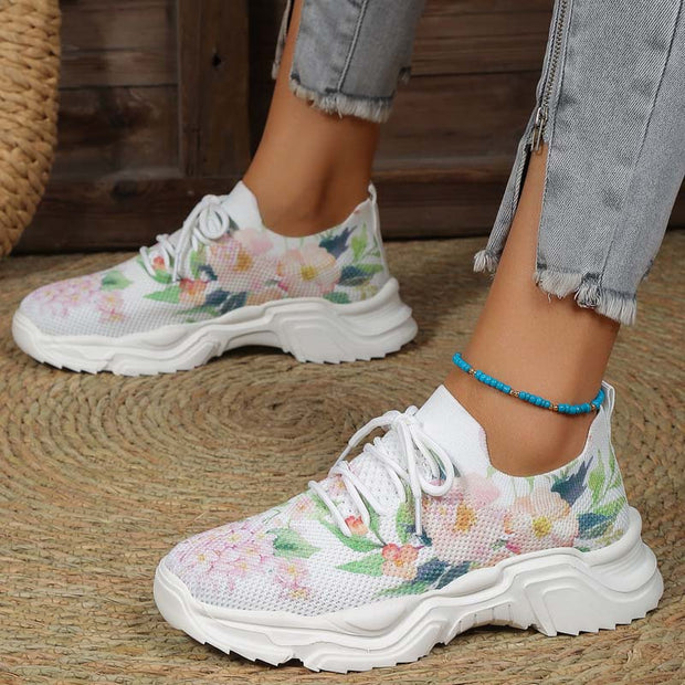 WW | Lässige Turnschuhe Mit Blumendruck