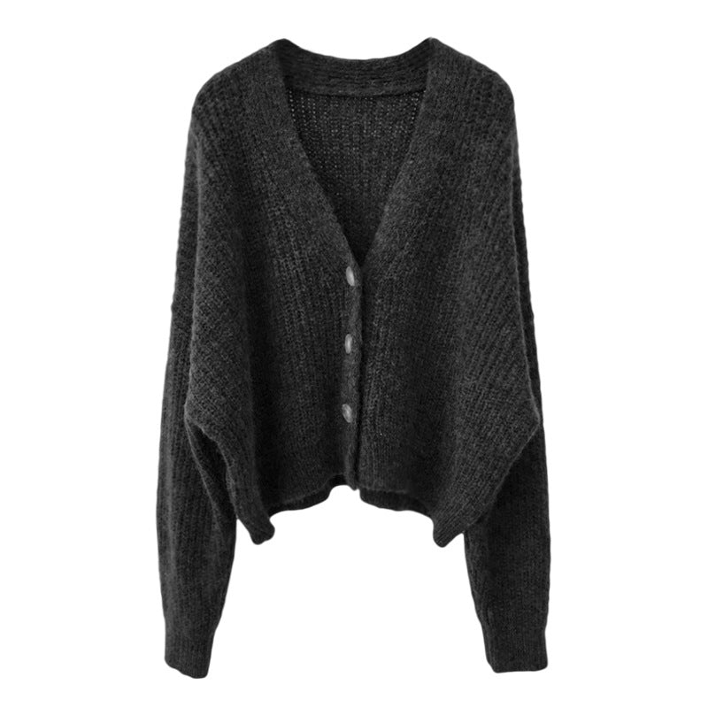Damen Strickjacke mit V-Ausschnitt und hochwertigen Knopfdetails WW
