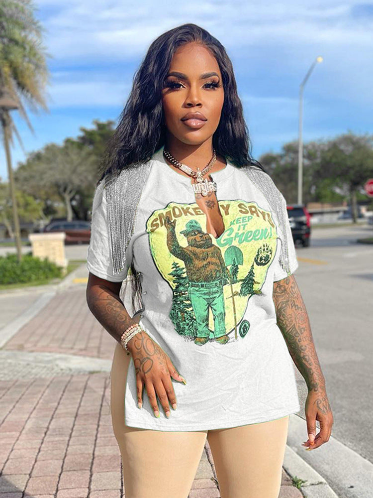 Damen Grafik Oversized T-Shirt WW