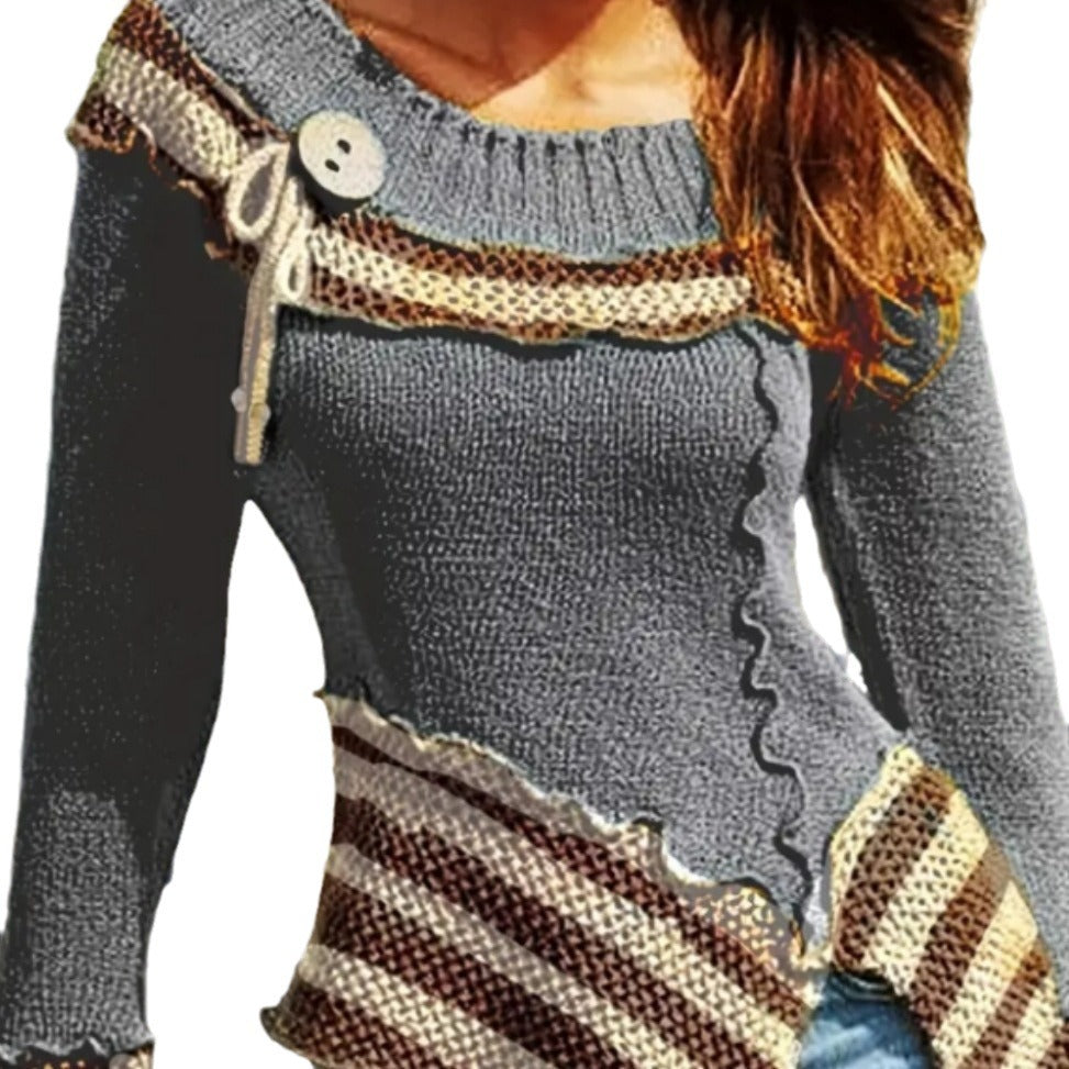 Damen Strickpullover mit kunstvollem Design und eleganten Details WW