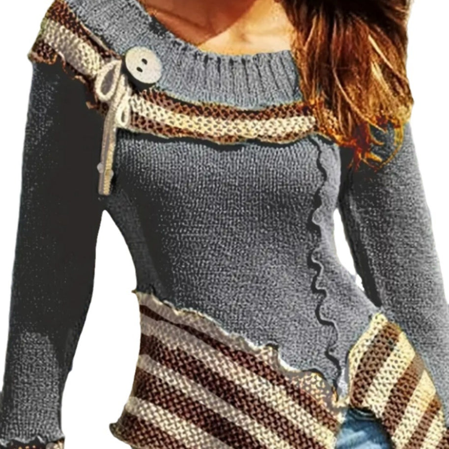 Damen Strickpullover mit kunstvollem Design und eleganten Details WW