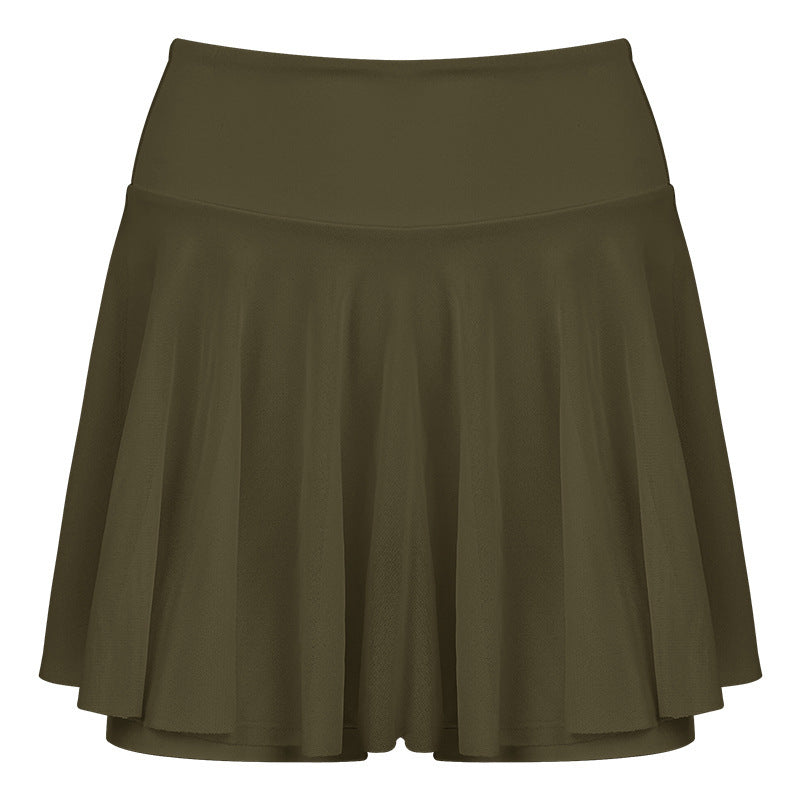 Damen Sportlicher Faltenrock mit hohem Bund und elastischem Material WW