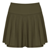 Damen Sportlicher Faltenrock mit hohem Bund und elastischem Material WW