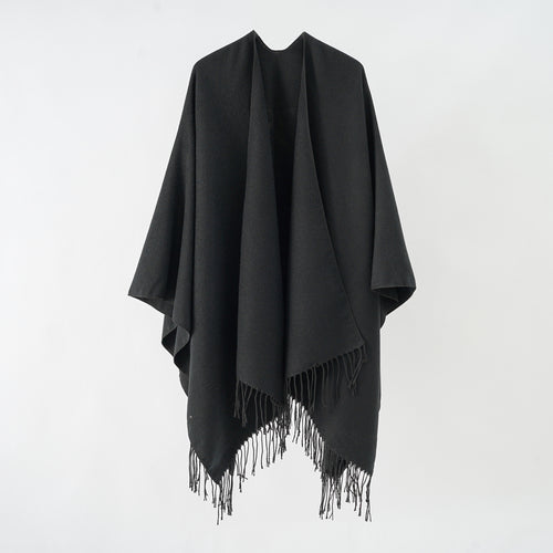 Damen modischer Fransen-Poncho aus weichem Material mit luxuriösem Fall WW