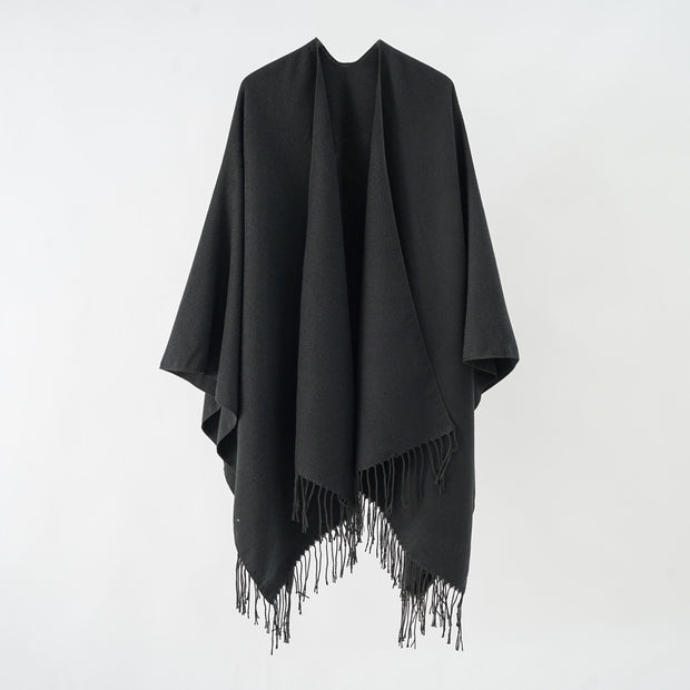 Damen modischer Fransen-Poncho aus weichem Material mit luxuriösem Fall WW