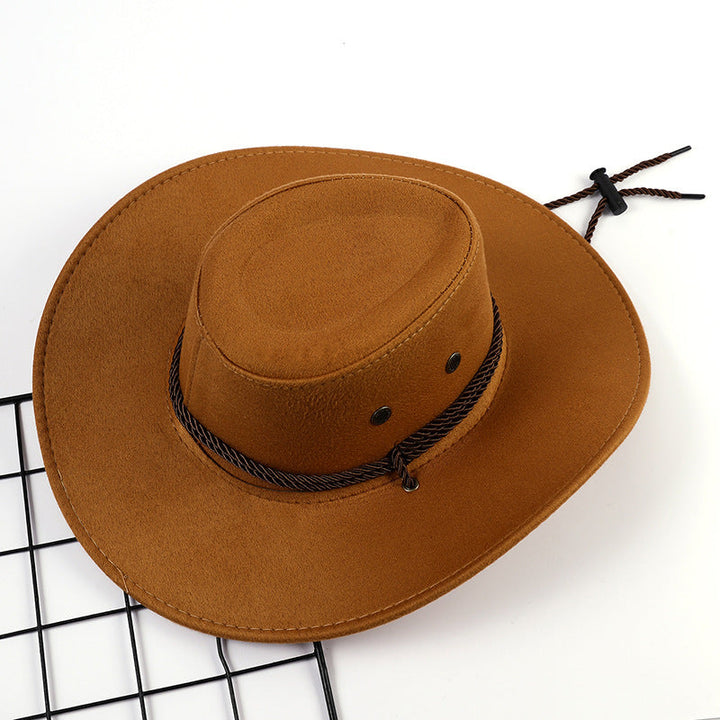Damen Outdoor Cowboyhut aus weichem Mikrofaser-Wildleder mit Kordelzug W&W Mode