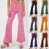 Damen weite High-Waist Flared Jeans WW