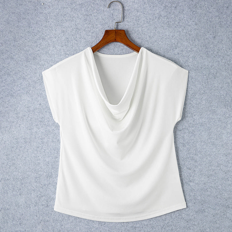 Damen Top mit tiefem Ausschnitt und fließendem Stoff WW