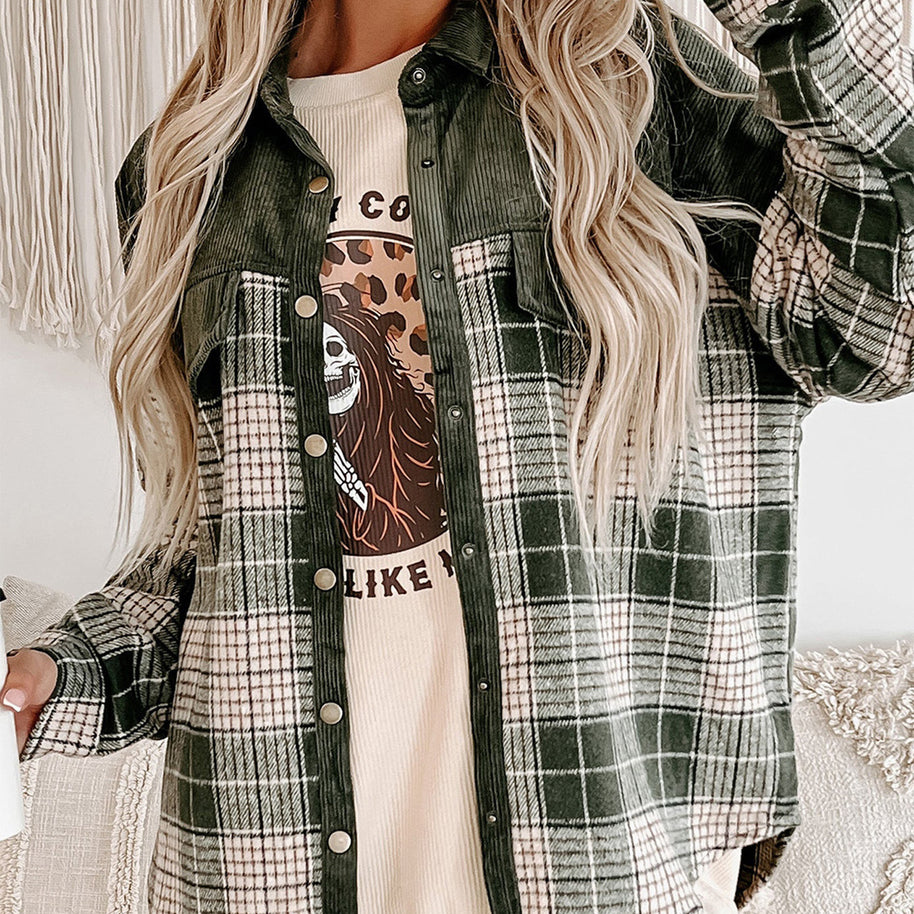 Damen kariertes Overshirt WW