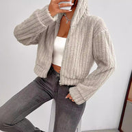 Damen Rotationsjacke aus kuscheligen Fleece mit Hohem Kragen WW