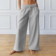 Damen weite Freizeit-Hose mit elastischem Bund und Kordelzug WW