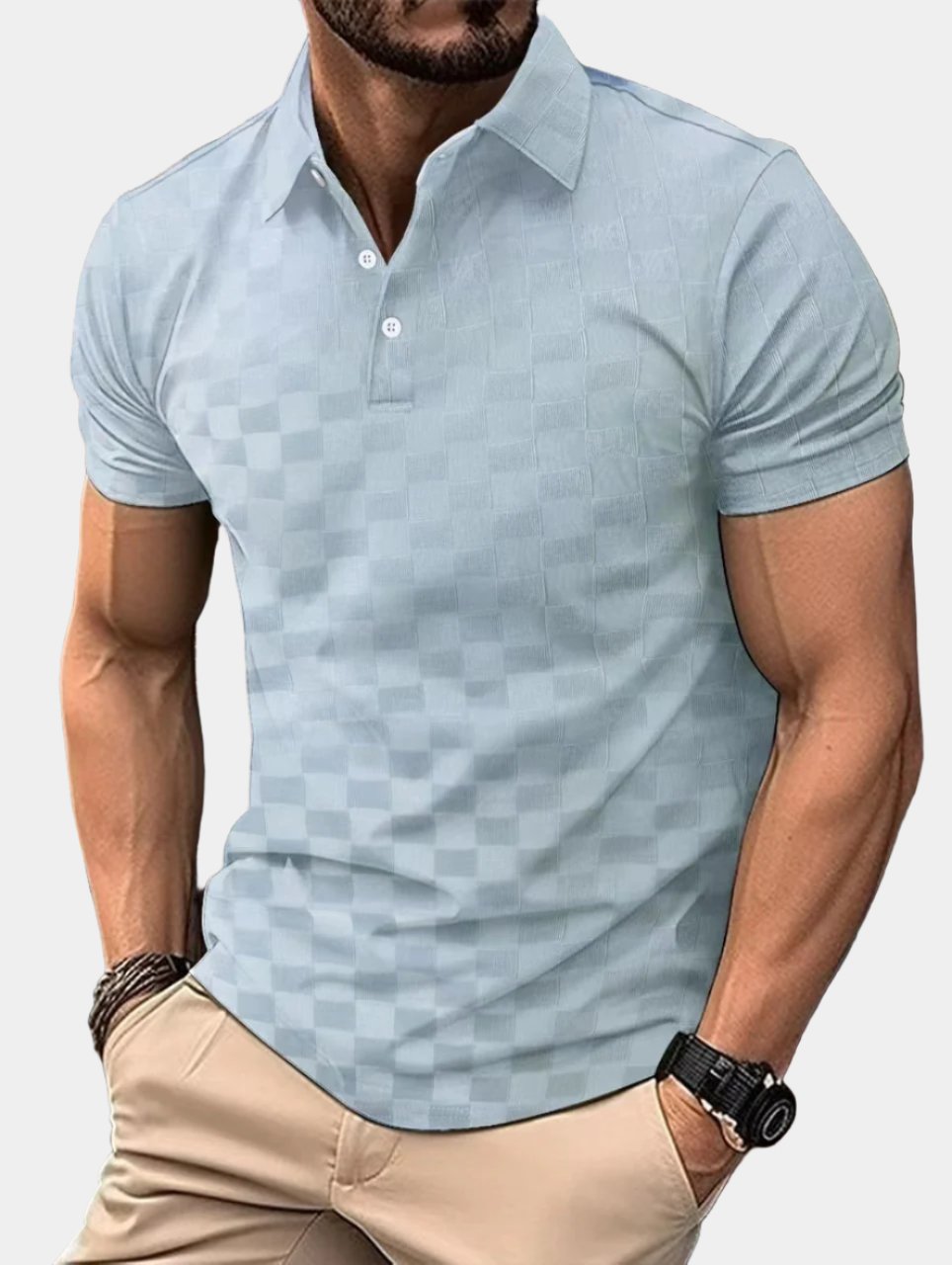 W&W Mode | Slim Fit Karo Poloshirt Für Herren