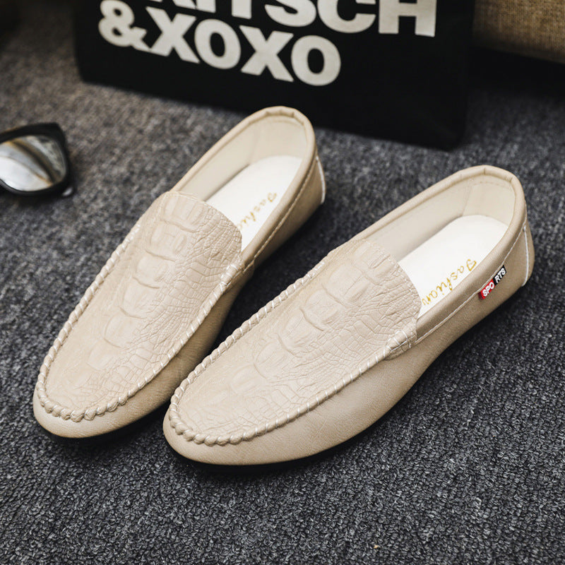 Herren Mokassins aus hochwertigem Leder mit edlem Krokodilmuster WW