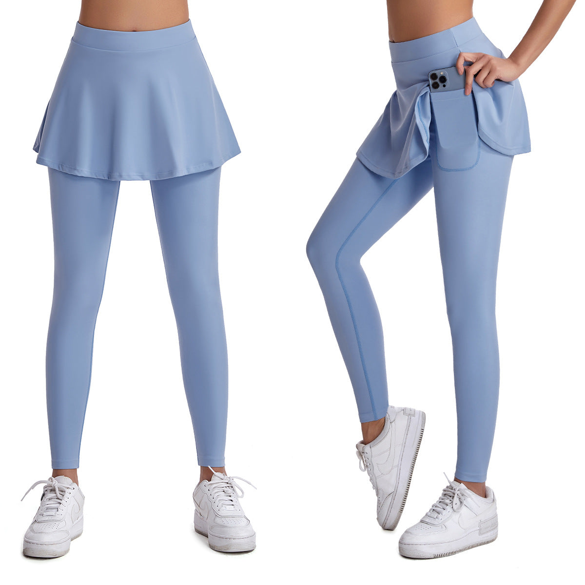 Damen Sportrock mit integrierten Leggings und praktischen Seitentaschen WW