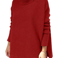 Damen Großer Rollkragenpullover mit strukturiertem Strickmuster und lässigem Schnitt WW