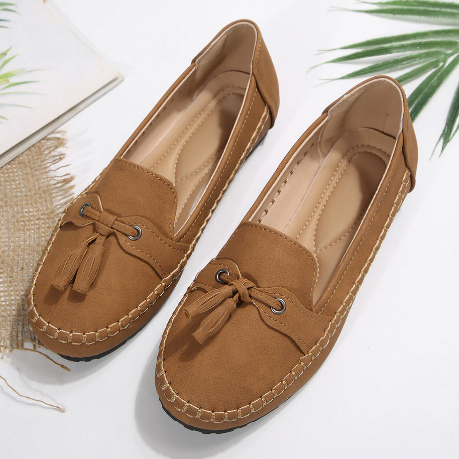 Damen bequeme Slipper mit dekorativem Bogen WW