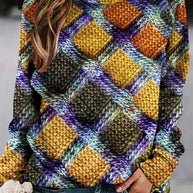 Pullover aus bedruckter Wolle