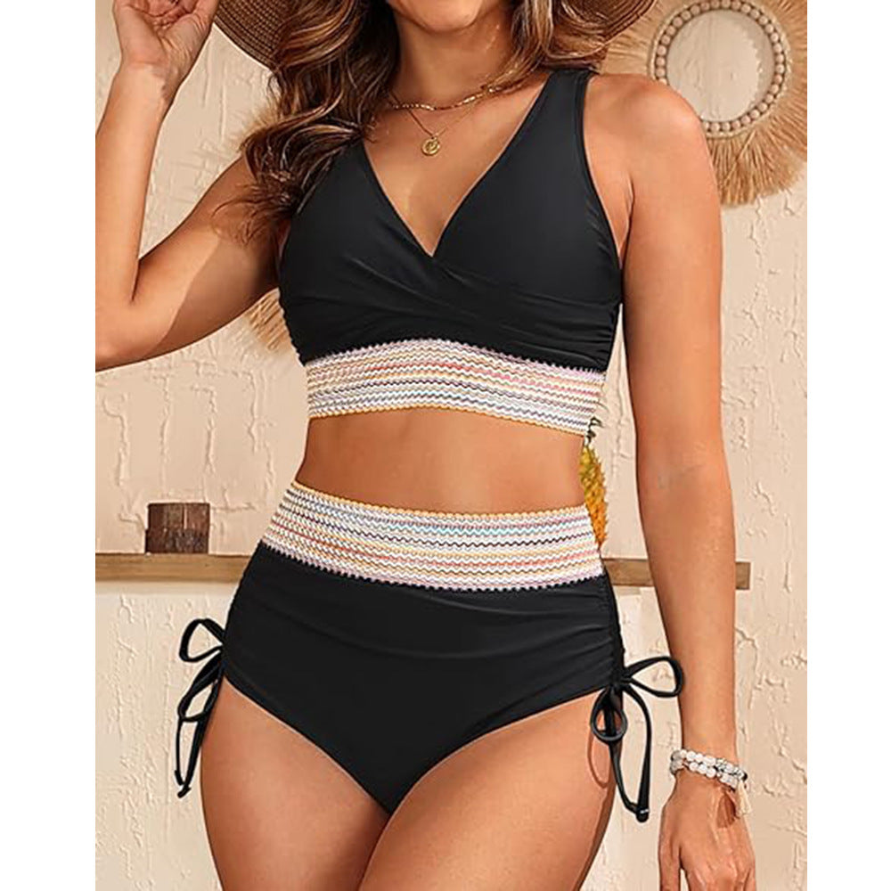 Damen Bikini-Set mit verstellbarem Bund und elegantem Oberteil WW