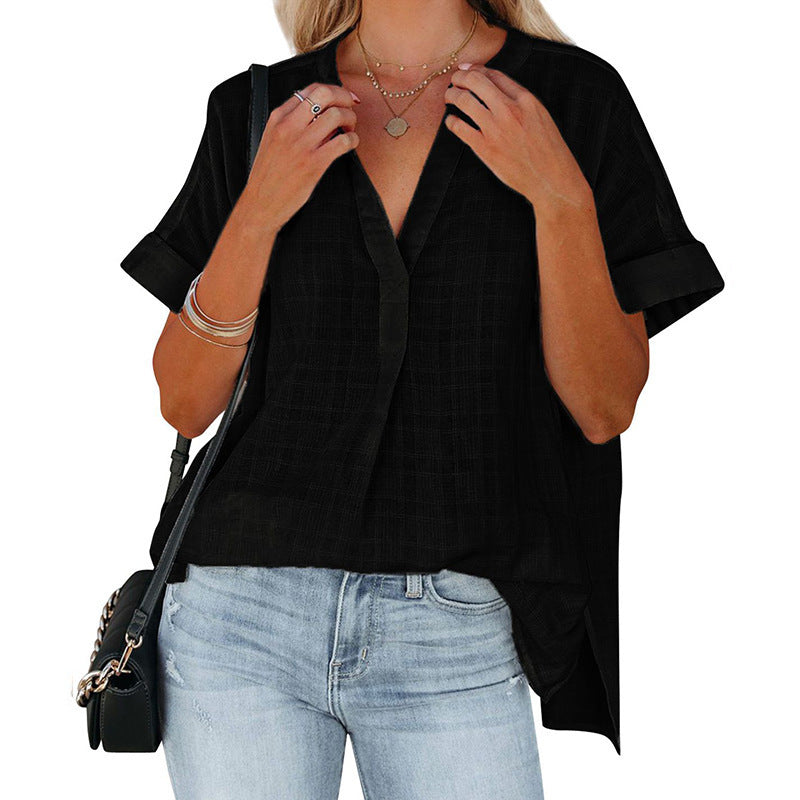 Damen lässige Hemdbluse mit strukturiertem Gewebe und modischen Details WW