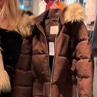Damen Gestepptes Winterjacke mit abnehmbarer Kapuze und elastischen Bündchen WW