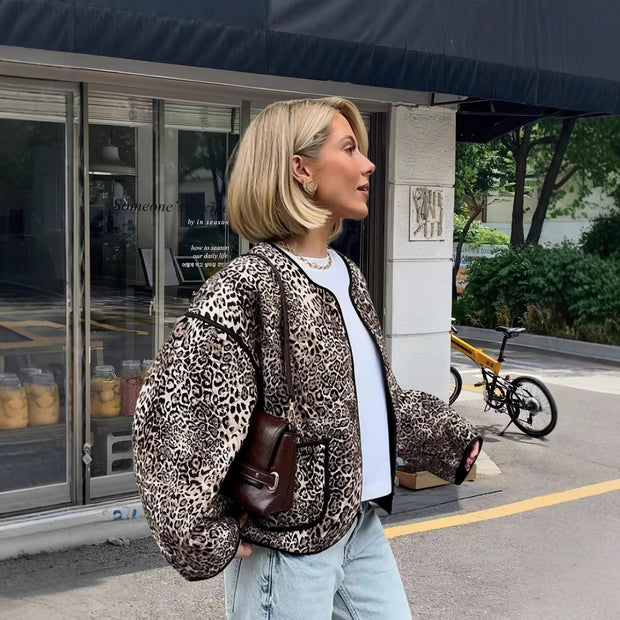 Damen attraktive Jacke im angesagten Leopardenmuster WW