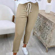 Damen Bequeme Freizeithose mit verstellbarem Taillenbund und lässigem Schnitt WW