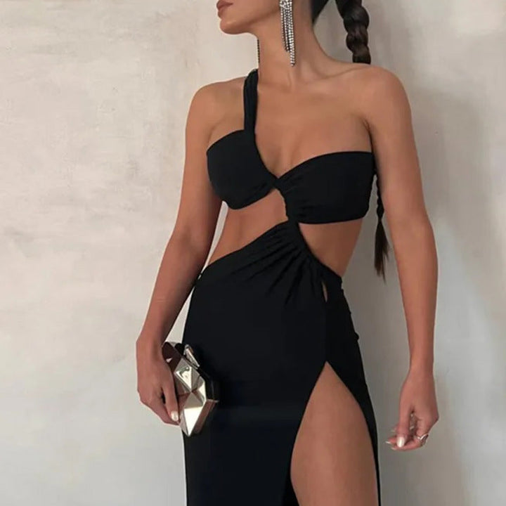 Damen Kleid mit asymmetrischem Design und raffiniertem Cut-Out W&W Mode