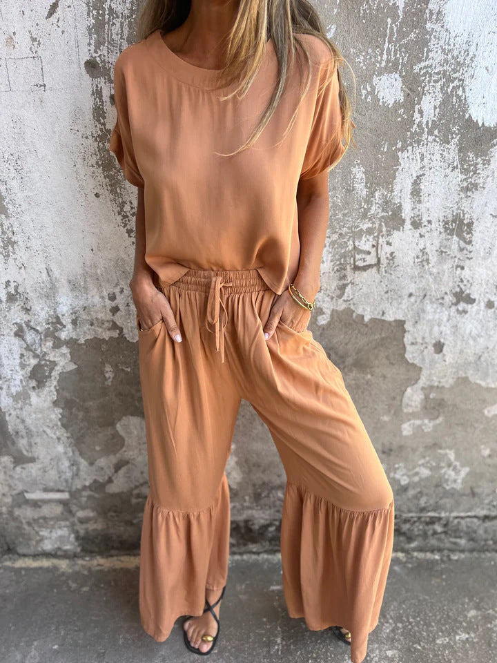 Damen lässiges Jumpsuit mit elegantem Schnitt und weitem Bein WW