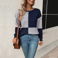Damen Sweatshirt mit geometrischem Patchwork-Design WW