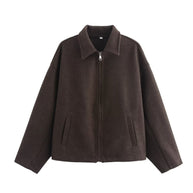 Damen bequeme Blousonjacke mit hohen Kragen und praktischen Taschen WW