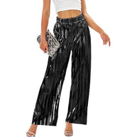 Damen Elegante Plisseehose mit elastischem Bund WW