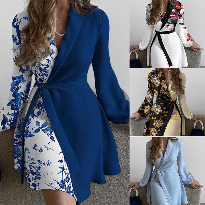 Damen Wickelkleid mit auffälligem Muster und eleganter Taillierung W&W Mode