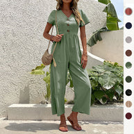 Damen Jumpsuit mit knöpfbaren Details und luftigem Schnitt WW