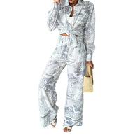 Damen Elegante und bequeme Pyjama-Anzug mit einzigartigem Floral-Design WW