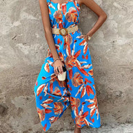 Damen Jumpsuit mit festlichem Blätterdesign WW