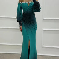 WW | Partykleid mit Camisole und positioniertem Schlitz in großer A-Linie