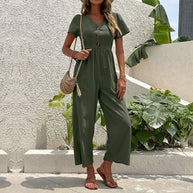 Damen Jumpsuit mit knöpfbaren Details und luftigem Schnitt WW