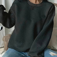 Damen Pullover mit strukturiertem Waffeldesign und lässigem Schnitt WW