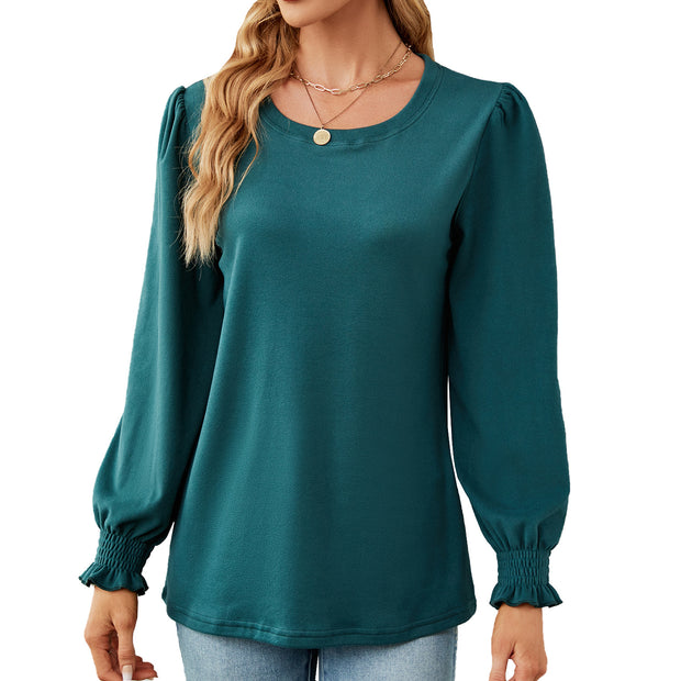 Damen Pullover mit Puffärmeln und elastischen Bündchen WW