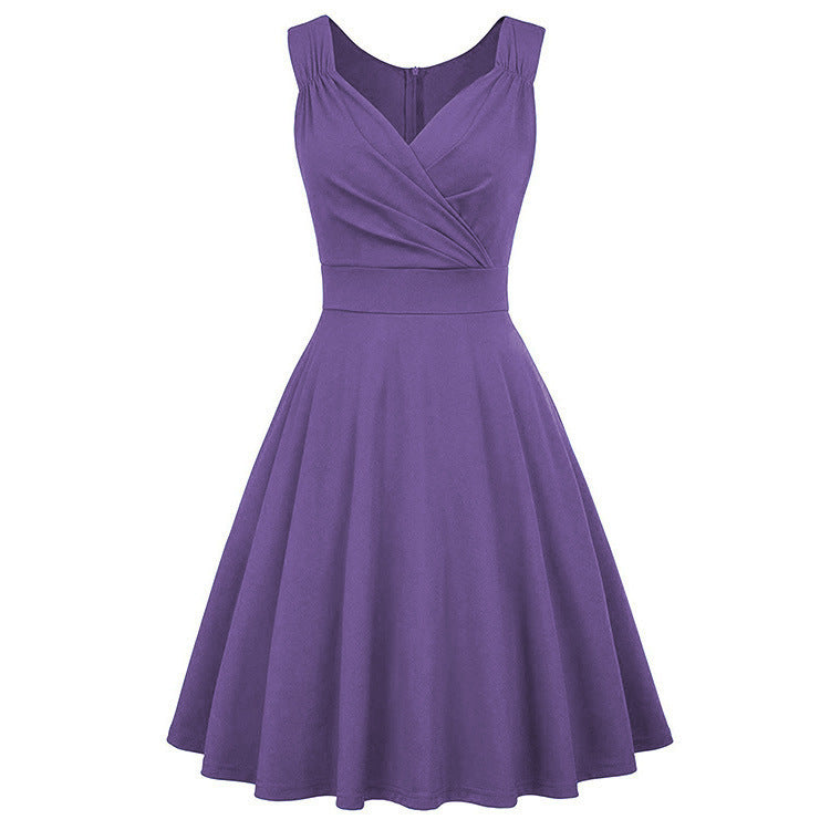 Damen A-Linien Kleid mit elegantem Wickeldesign und taillierter Silhouette WW